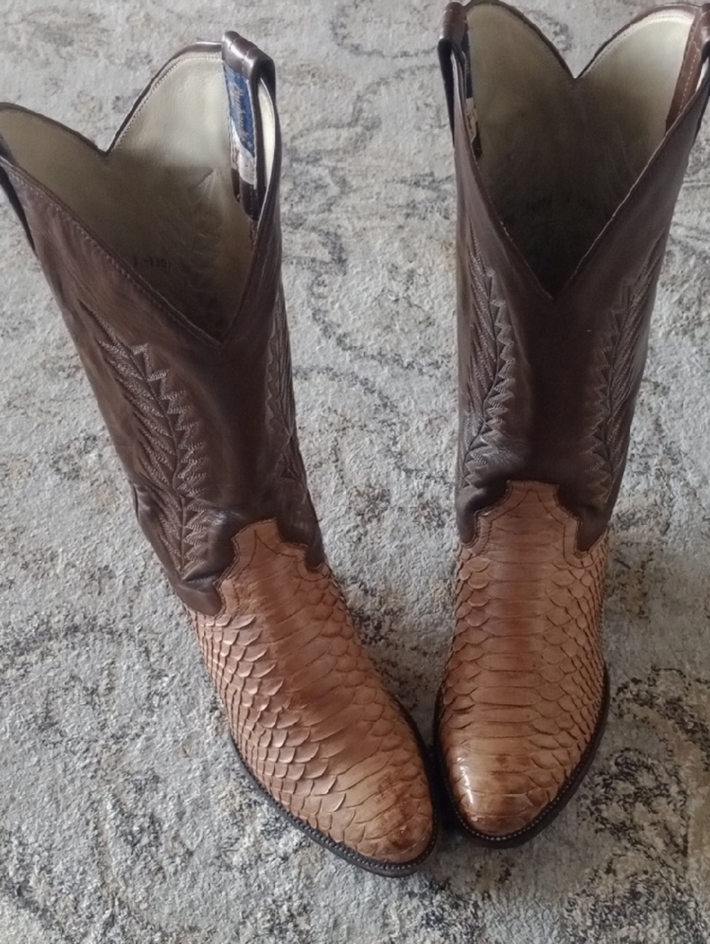 Panhandle Slim Blue Label Leather Boot Interior Pull-Tab